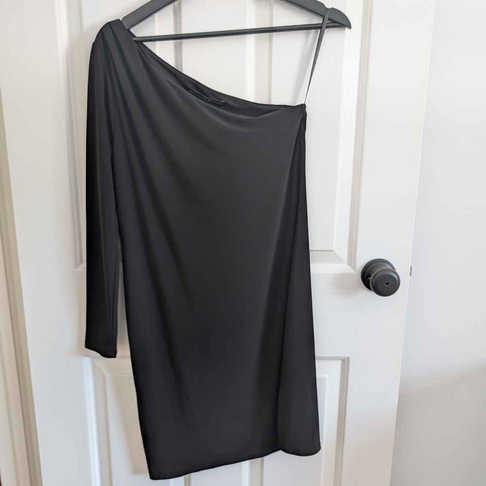White House Black Market Women's One-Shoulder Black Evening Dress